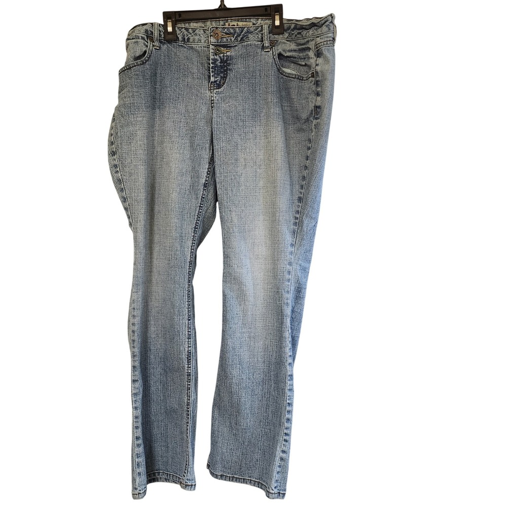 Vintage LEI Sophia Hiphugger Jeans Y2K Embroidered Low Rise Light Wash Size 18 - Picture 2 of 13